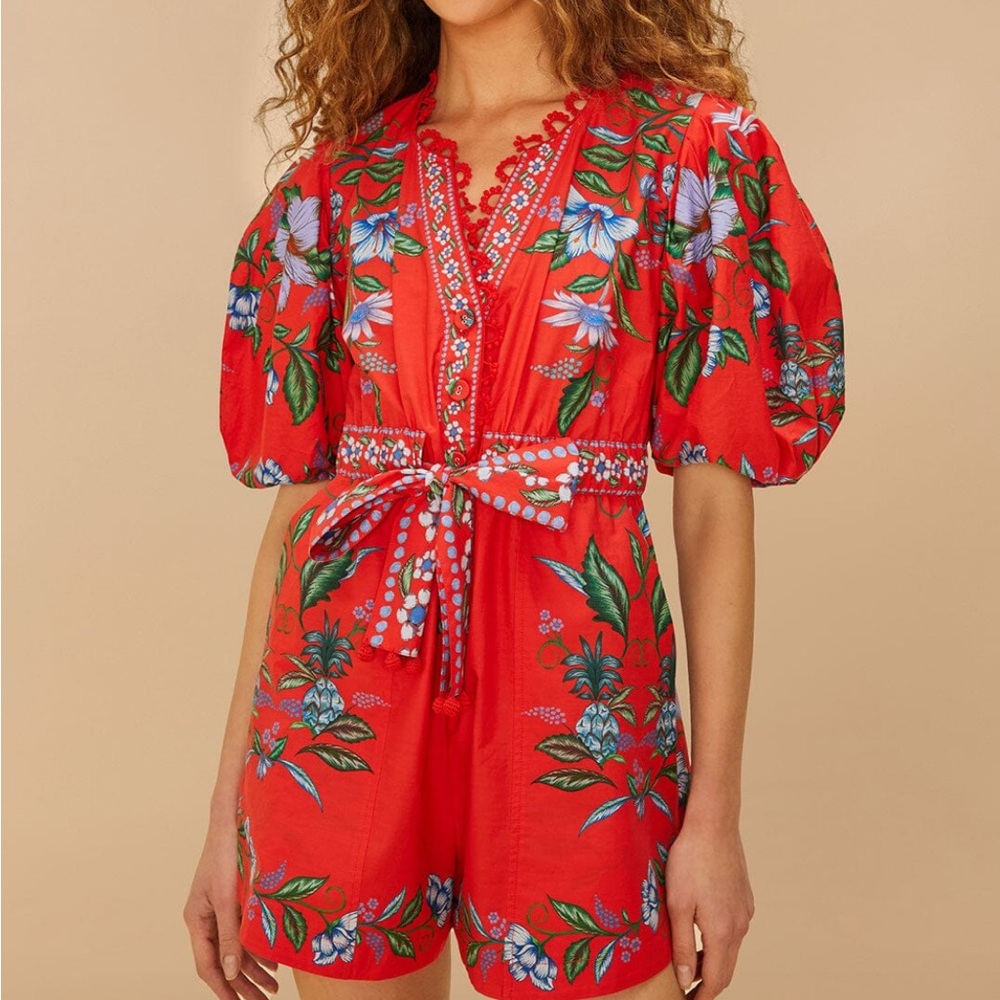 FARM Rio Red Floral Jumpsuit